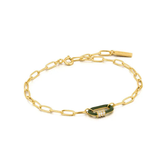 Ania Haie B031-01G-G Βραχιόλι Forest Enamel από Επιχρυσωμένο Ασήμι
