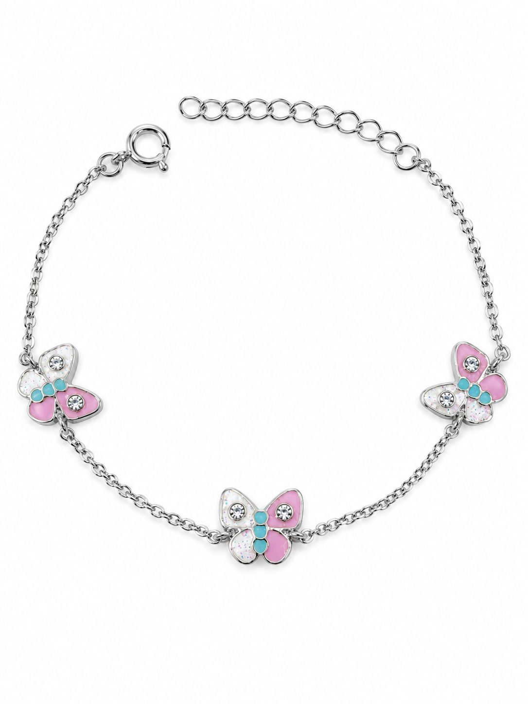 BR1948G Children's Eye and Butterfly Bracelet in 9ct Gold