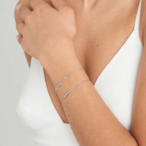 Ania Haie B033-02H Βραχιόλι Turquoise από Επιπλατινωμένο Ασήμι