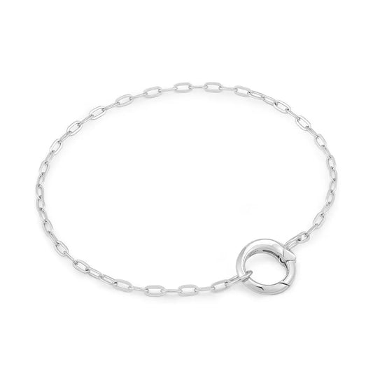 Ania Haie B048-02H Βραχιόλι Mini Link Charm από Επιπλατινωμένο Ασήμι