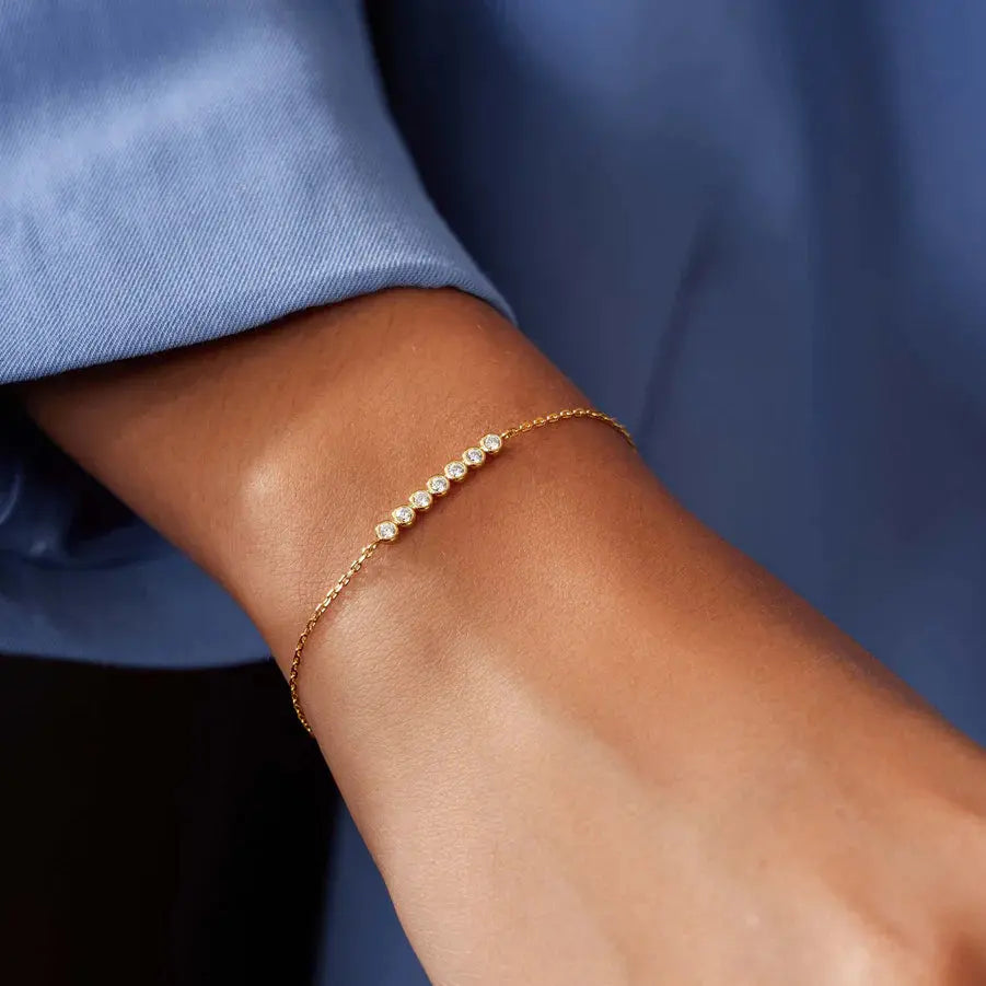 Ania Haie B058-02G Βραχιόλι Bezel Set από Επιχρυσωμένο Ασήμι