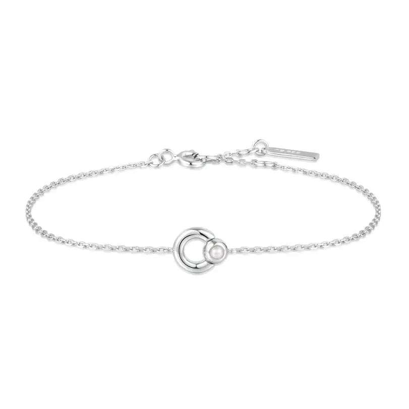 Ania Haie B058-03H Βραχιόλι Hoop Freshwater Pearl από Επιπλατινωμένο Ασήμι