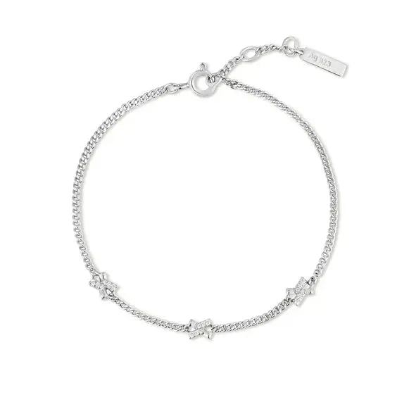 Ania Haie B061-03H Βραχιόλι Cross Station από Επιπλατινωμένο Ασήμι