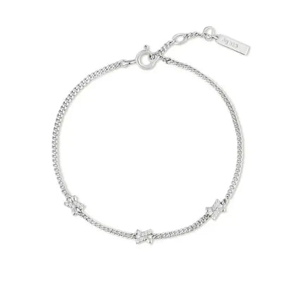 Ania Haie B061-03H Βραχιόλι Cross Station από Επιπλατινωμένο Ασήμι