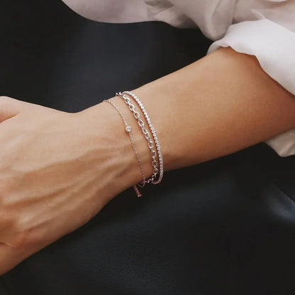 Ania Haie B062-01H Βραχιόλι Sparkle Bezel από Επιπλατινωμένο Ασήμι