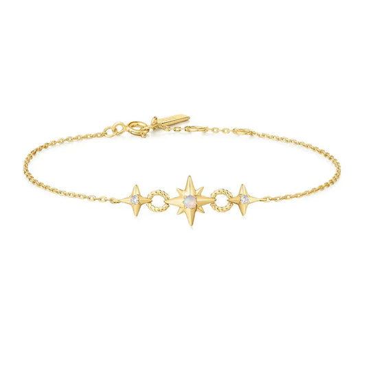 Ania Haie B063-05G Βραχιόλι Linked Star από Επιχρυσωμένο Ασήμι