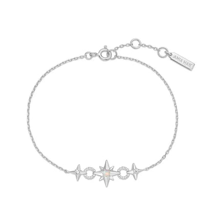 Ania Haie B063-05H Βραχιόλι Linked Star από Επιπλατινωμένο Ασήμι