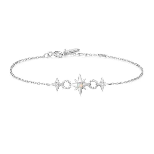 Ania Haie B063-05H Βραχιόλι Linked Star από Επιπλατινωμένο Ασήμι