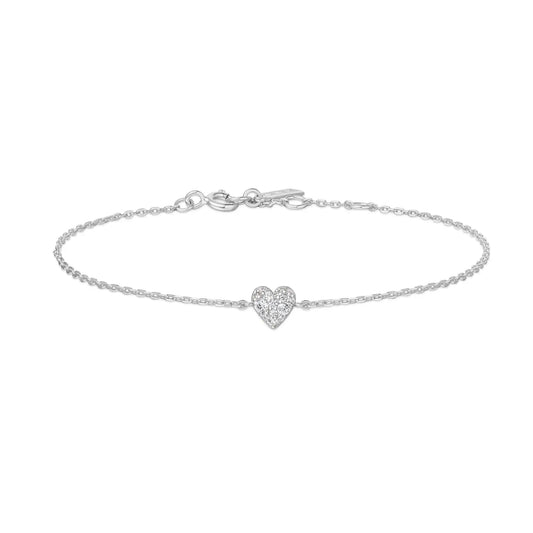 Ania Haie B064-01H Βραχιόλι Sweetheart Pavé από Επιπλατινωμένο Ασήμι