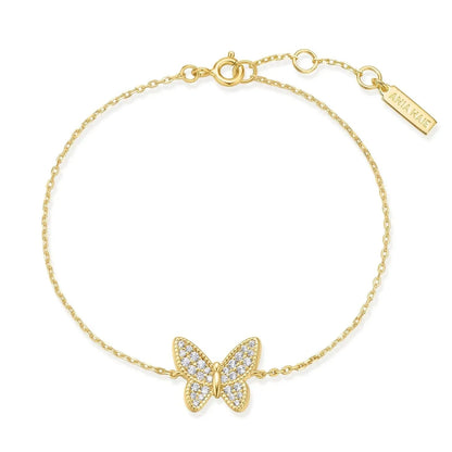 Ania Haie B064-02G Βραχιόλι Butterfly Pave από Επιχρυσωμένο Ασήμι