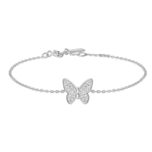 Ania Haie B064-02H Βραχιόλι Butterfly Pave από Επιπλατινωμένο Ασήμι