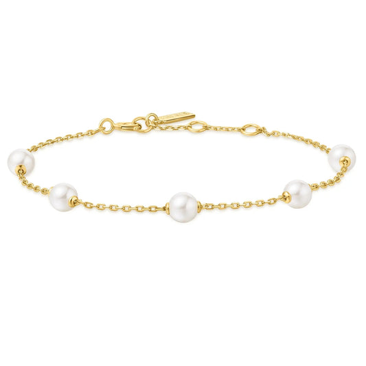 Ania Haie B065-01G Βραχιόλι Shell Pearl Station από Επιχρυσωμένο Ασήμι