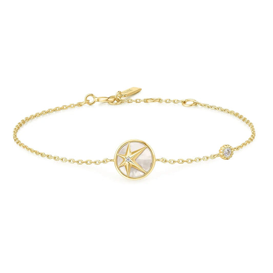 Ania Haie B065-02G Βραχιόλι Star Mother Of Pearl από Επιχρυσωμένο Ασήμι