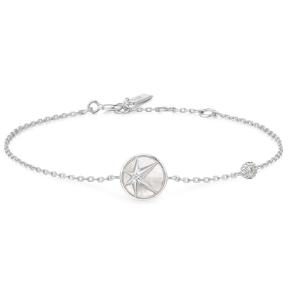 Ania Haie B065-02H Βραχιόλι Star Mother Of Pearl από Επιπλατινωμένο Ασήμι