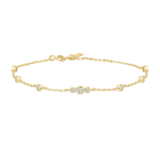 Ania Haie B065-03G Βραχιόλι Sparkling Bezel Cubic από Επιχρυσωμένο Ασήμι
