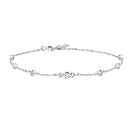 Ania Haie B065-03H Βραχιόλι Sparkling Bezel Cubic από Επιπλατινωμένο Ασήμι