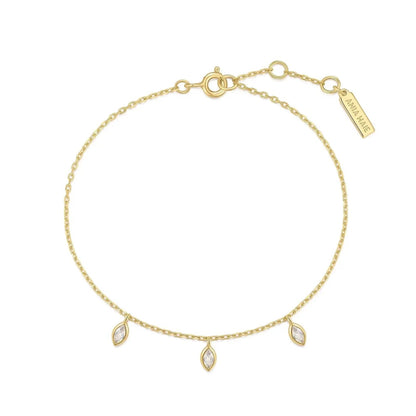Ania Haie B066-02G Βραχιόλι Sparkling Triple Station από Επιχρυσωμένο Ασήμι