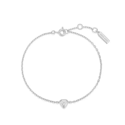 Ania Haie B067-01H Βραχιόλι Sparkling Tiny Shield από Επιπλατινωμένο Ασήμι