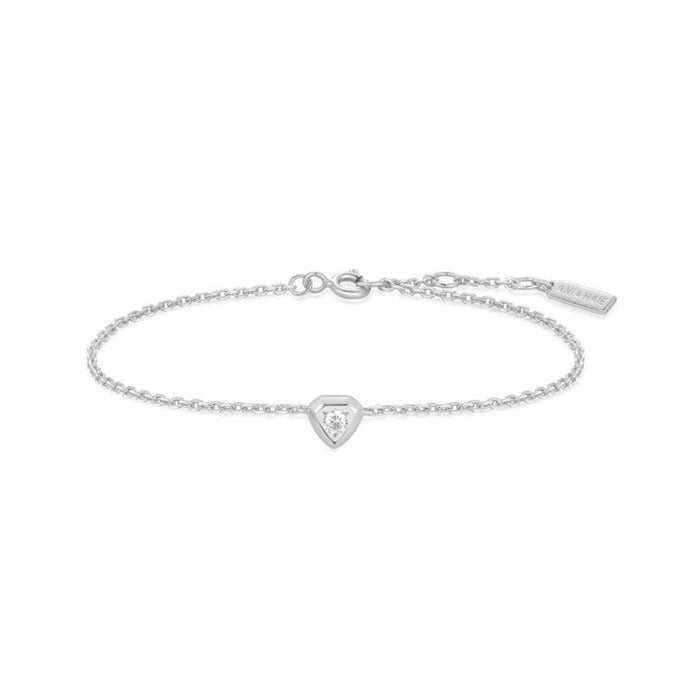 Ania Haie B067-01H Βραχιόλι Sparkling Tiny Shield από Επιπλατινωμένο Ασήμι
