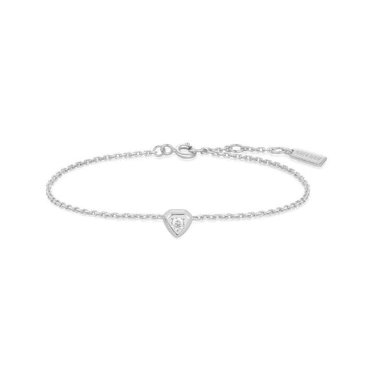 Ania Haie B067-01H Βραχιόλι Sparkling Tiny Shield από Επιπλατινωμένο Ασήμι