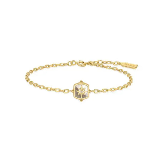Ania Haie B067-03G Βραχιόλι Mother Of Pearl Star από Επιχρυσωμένο Ασήμι