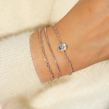 Ania Haie B067-03H Βραχιόλι Mother Of Pearl Star από Επιπλατινωμένο Ασήμι
