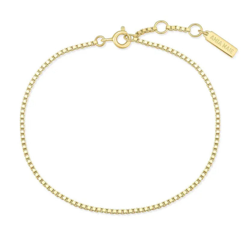 Ania Haie B068-01G Βραχιόλι Box Chain από Επιχρυσωμένο Ασήμι