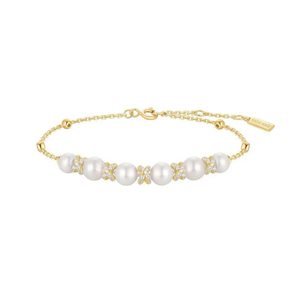 Ania Haie B069-03G Βραχιόλι Sparkling Shell Pearl από Επιχρυσωμένο Ασήμι