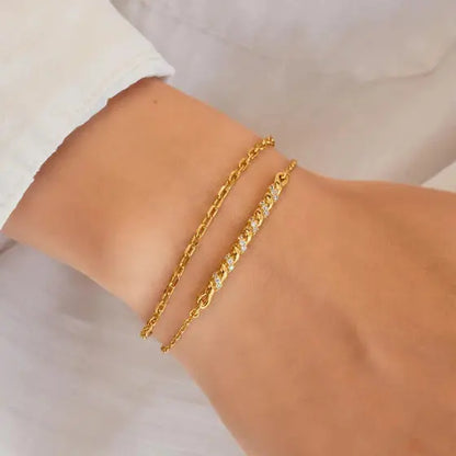 Ania Haie B072-02G Βραχιόλι Twisted Bar από Επιχρυσωμένο Ασήμι
