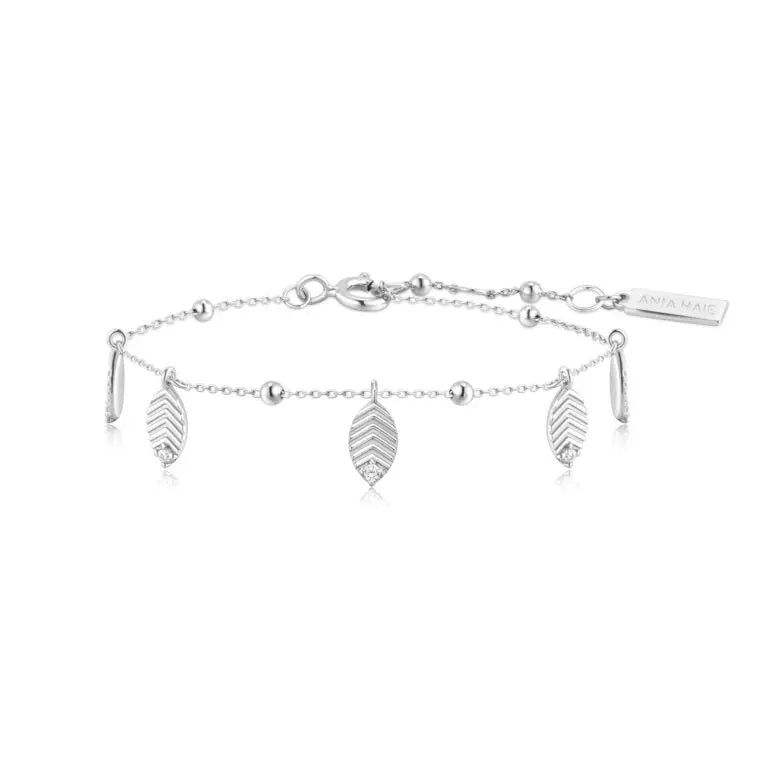 Ania Haie B073-05H Βραχιόλι Leaf από Επιπλατινωμένο Ασήμι