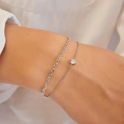 Ania Haie B074-01H Βραχιόλι Sparkle Heart από Επιπλατινωμένο Ασήμι