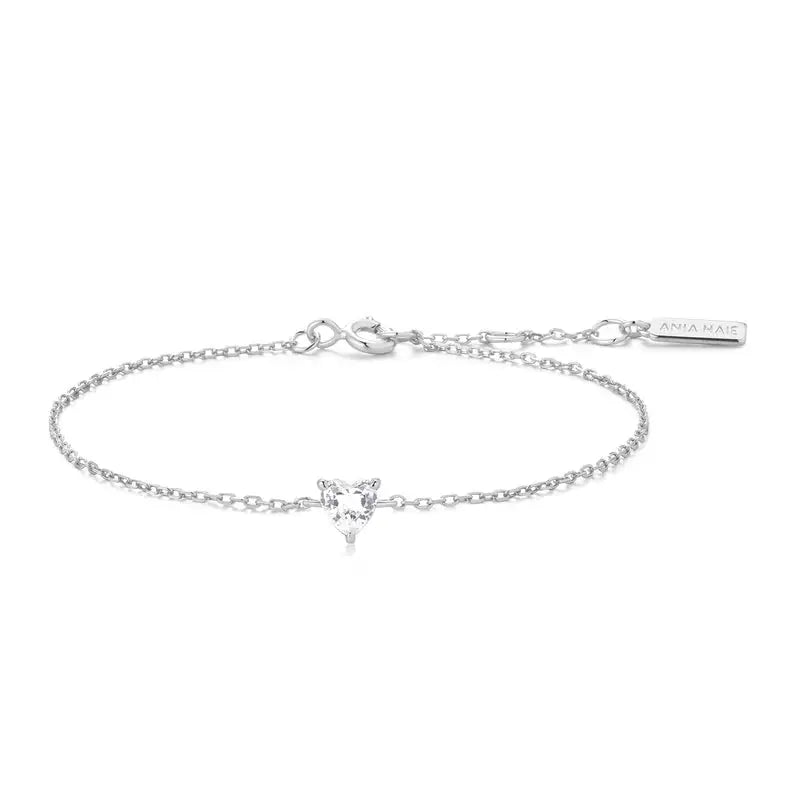 Ania Haie B074-01H Βραχιόλι Sparkle Heart από Επιπλατινωμένο Ασήμι