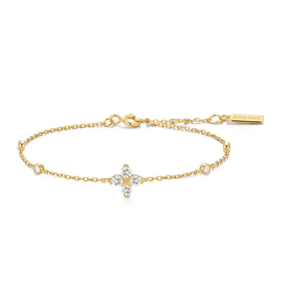 Ania Haie B074-04G Βραχιόλι Lucky Clover από Επιχρυσωμένο Ασήμι