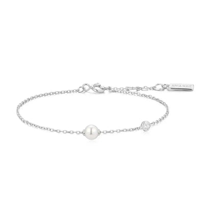 Ania Haie B075-01H Βραχιόλι Pearl από Επιπλατινωμένο Ασήμι