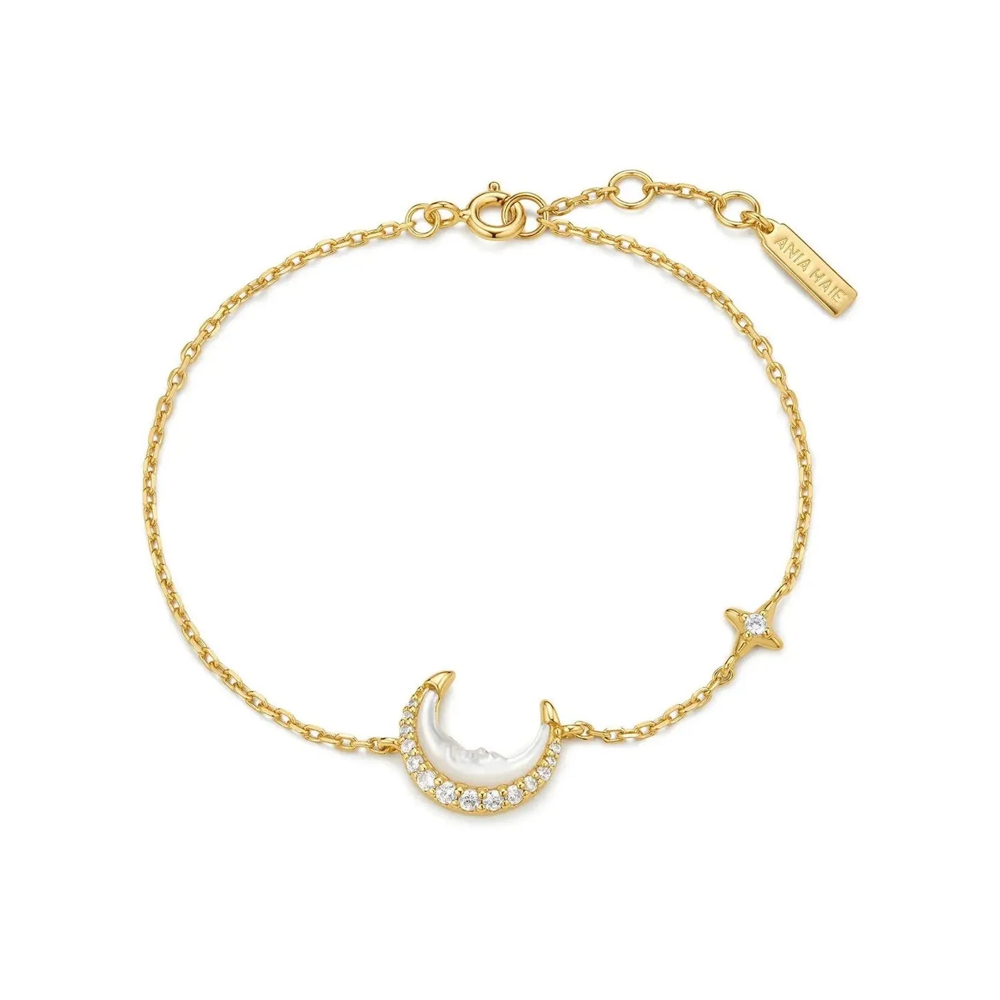 Ania Haie B075-05G Βραχιόλι Mother-Of-Pearl Moon από Επιχρυσωμένο Ασήμι