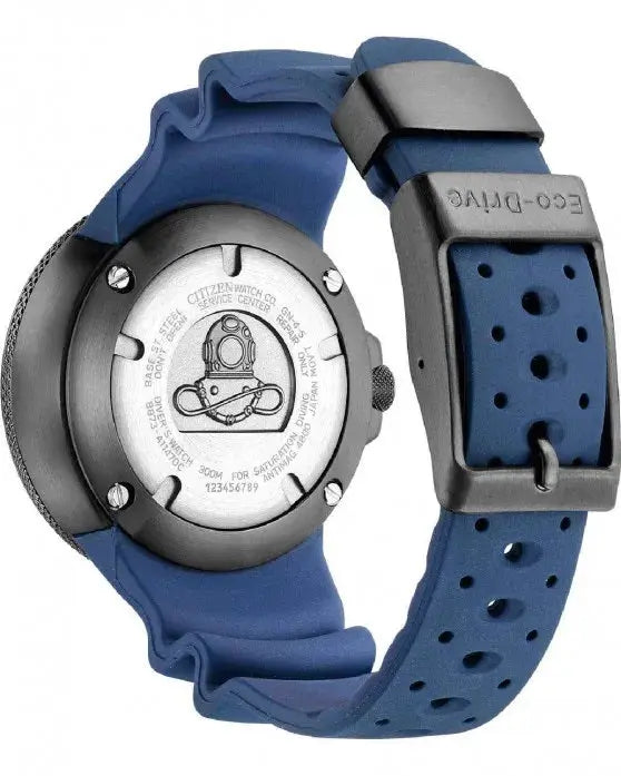 Citizen BJ8055-04E Eco-Drive Professional Diver Blue Rubber Strap