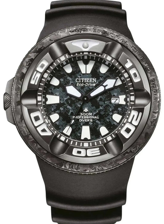 Citizen BJ8056-01E Godzilla Eco-Drive Professional Diver Black Rubber Strap