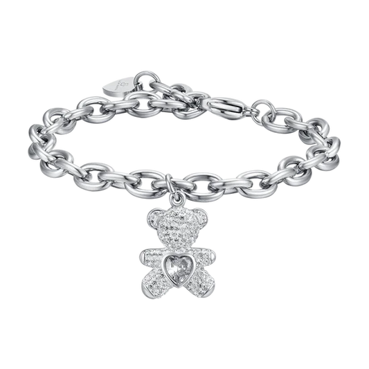 Luca Barra BK2225 Steel Double Heart Bracelet