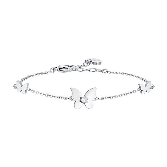 Luca Barra BK2225 Steel Double Heart Bracelet