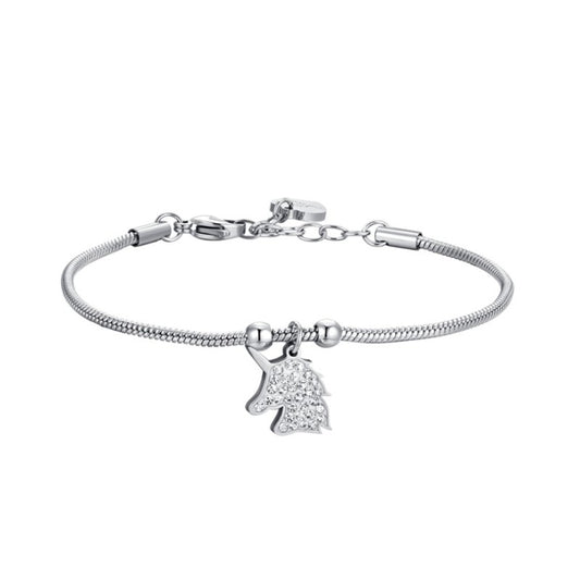 Luca Barra BK2225 Steel Double Heart Bracelet