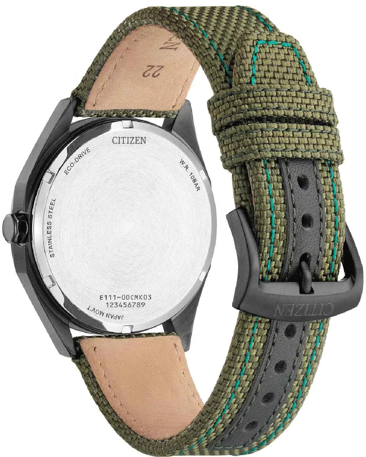 Citizen CA4640-09A Eco-Drive Green Fabric Strap