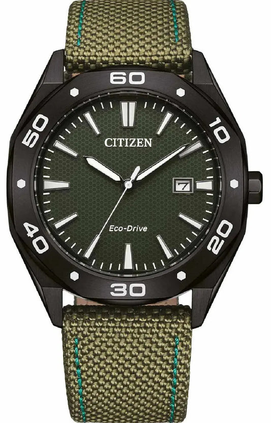 Citizen CA4640-09A Eco-Drive Green Fabric Strap