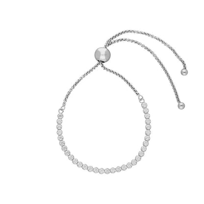 BRIZZLING BMB2022 Βραχιόλι από Επιπλατινωμένο Ασήμι με Διαμάντια Μοϊσανίτη