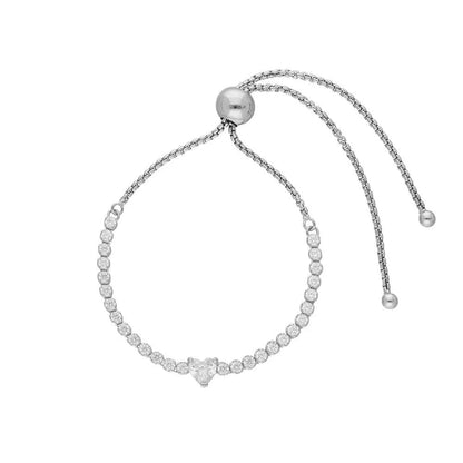 BRIZZLING BMB2024 Βραχιόλι από Επιπλατινωμένο Ασήμι με Διαμάντια Μοϊσανίτη
