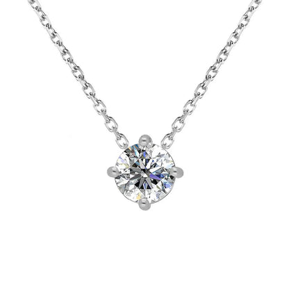 BRIZZLING BMCP066-4 Κολιέ από Επιπλατινωμένο Ασήμι με Διαμάντι Μοϊσανίτη