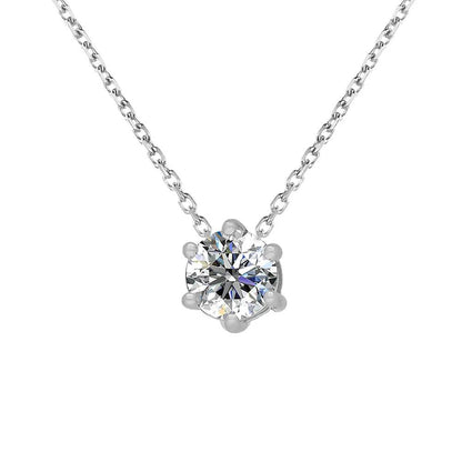 BRIZZLING BMCP067-5 Κολιέ από Επιπλατινωμένο Ασήμι με Διαμάντι Μοϊσανίτη