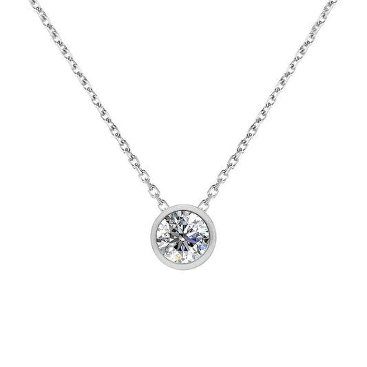 BRIZZLING BMCP068-3 Κολιέ από Επιπλατινωμένο Ασήμι με Διαμάντι Μοϊσανίτη