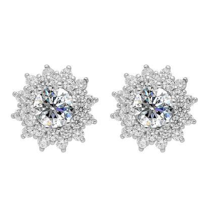 BRIZZLING BME2078 Σκουλαρίκια από Επιπλατινωμένο Ασήμι με Διαμάντι Μοϊσανίτη