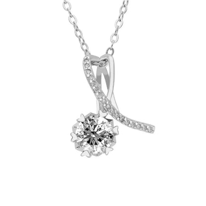 BRIZZLING BMP2029 Κολιέ από Επιπλατινωμένο Ασήμι με Διαμάντι Μοϊσανίτη