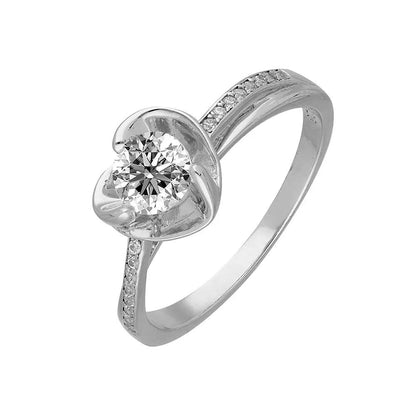 BRIZZLING BMR170 Μονόπετρο από Επιπλατινωμένο Ασήμι με Διαμάντι Μοϊσανίτη